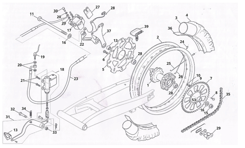 qqoQexFgTp_6 - Roue Arrière (CABALLERO 125-200 LIQUID COOLED (MY 2008 : 2009 REGOLARITà COMPETIZIONE : MOTARD COMPETIZIONE).png